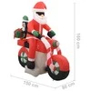 Pripučiamas Kalėdų Senelis ant motociklo, LED, IP44, 160cm