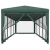 Proginė palapinė su 10 tinklinių sienų, žalia, 3x12m, HDPE