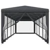 Proginė palapinė su 10 tinklinių sienų, antracito, 3x12m, HDPE