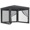 Proginė palapinė su 4 sienomis, antracito, 3x3m, HDPE