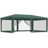 Proginė palapinė su 6 tinklinėmis sienomis, žalia, 6x4m, HDPE