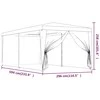 Proginė palapinė su 6 tinklinėmis sienomis, mėlyna, 3x6m, HDPE