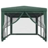 Proginė palapinė su 6 tinklinėmis sienomis, žalia, 3x6m, HDPE