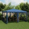 Proginė palapinė su 8 tinklinėmis sienomis, mėlyna, 4x4m, HDPE