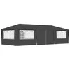 Proginė palapinė su šoninėmis sienomis, antracito, 4x9m, 90g/m²