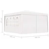 Proginė palapinė su šoninėmis sienomis, balta, 4x4m, 90g/m²