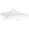 Proginės palapinės stogas, baltos spalvos, 2x2m, 270 g/m²