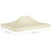 Proginės palapinės stogas, kreminės spalvos, 4x3m, 270 g/m²