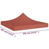 Proginės palapinės stogas, terakota spalvos, 3x3m, 270 g/m²