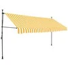 Rankinė ištraukiama markizė su LED, balta ir oranžinė, 350cm
