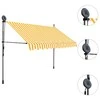 Rankinė ištraukiama markizė su LED, balta ir oranžinė, 300cm