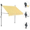 Rankinė ištraukiama markizė su LED, balta ir oranžinė, 100cm