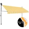 Rankinė ištraukiama markizė su LED, balta ir oranžinė, 350cm