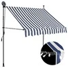 Rankinė ištraukiama markizė su LED, mėlyna ir balta, 200cm