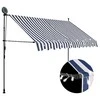 Rankinė ištraukiama markizė su LED, mėlyna ir balta, 250cm