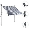 Rankinė ištraukiama markizė su LED, mėlyna ir balta, 100cm