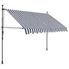 Rankinė ištraukiama markizė su LED, mėlyna ir balta, 250cm