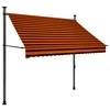 Rankinė ištraukiama markizė su LED, oranžinė ir ruda, 200cm