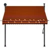 Rankinė ištraukiama markizė su LED, oranžinė ir ruda, 200cm