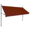 Rankinė ištraukiama markizė su LED, oranžinė ir ruda, 300cm