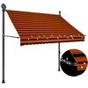 Rankinė ištraukiama markizė su LED, oranžinė ir ruda, 200cm