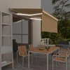 Rankiniu būdu ištraukiama markizė, geltona ir balta, 3x2,5m