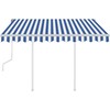 Rankiniu būdu ištraukiama markizė, mėlyna ir balta, 3,5x2,5m