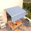 Rankiniu būdu ištraukiama markizė, mėlyna ir balta, 3,5x2,5m
