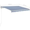 Rankiniu būdu ištraukiama markizė, mėlyna ir balta, 3x2,5m