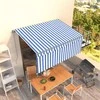 Rankiniu būdu ištraukiama markizė, mėlyna ir balta, 3,5x2,5m