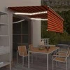 Rankiniu būdu ištraukiama markizė, oranžinė ir ruda, 4x3m