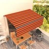 Rankiniu būdu ištraukiama markizė, oranžinė ir ruda, 4,5x3m