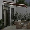 Rankiniu būdu ištraukiama markizė su LED, bordo, 300x250cm
