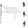 Rankiniu būdu ištraukiama markizė su LED, kreminė, 300cm