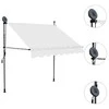 Rankiniu būdu ištraukiama markizė su LED, kreminė, 150cm