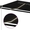 Rankiniu būdu ištraukiama markizė su LED, antracito, 400x350cm
