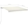 Rankiniu būdu ištraukiama markizė su LED, kreminė, 300x250cm