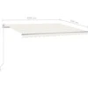 Rankiniu būdu ištraukiama markizė su LED, kreminė, 450x350cm