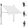 Rankiniu būdu ištraukiama markizė su LED, kreminė, 100cm