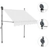 Rankiniu būdu ištraukiama markizė su LED, kreminė, 200cm