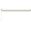 Rankiniu būdu ištraukiama markizė su LED, kreminė, 500x300cm