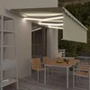 Rankiniu būdu ištraukiama markizė su uždanga, kreminė, 6x3m