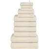 Rankšluostis Rankšluosčių rinkinys, 12vnt., kreminiai, 100%medvilnė, 360g/m²