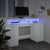 Rašomasis stalas su LED apšvietimu, baltas, 140x55x91cm