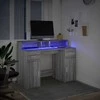 Rašomasis stalas su LED, pilkas ąžuolo, 120x55x91cm, mediena