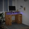 Rašomasis stalas su LED, artisano ąžuolo, 120x55x91cm, mediena