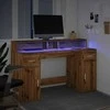 Rašomasis stalas su LED, artisano ąžuolo, 140x55x91cm, mediena
