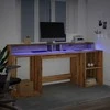 Rašomasis stalas su LED, artisano ąžuolo, 200x55x91cm, mediena