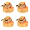 Reketo tvirtinamieji dirželiai, 4vnt., 1t., 6mx38mm, oranž.
