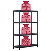 Sandėliavimo lentynos, 2vnt., juod., 90x40x138cm, plast., 220kg